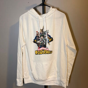 My‎ Hero Academia White Multicolor Hoodie L